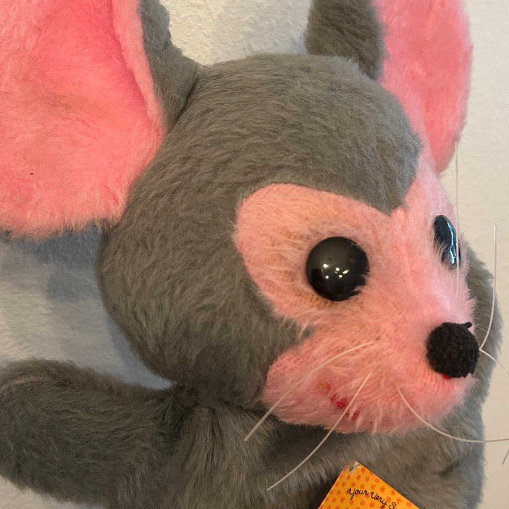 RARE 70’s Vintage Animal Fair Inc. Miley Mouse plush hand puppet Made in USA - Picture 5 of 17